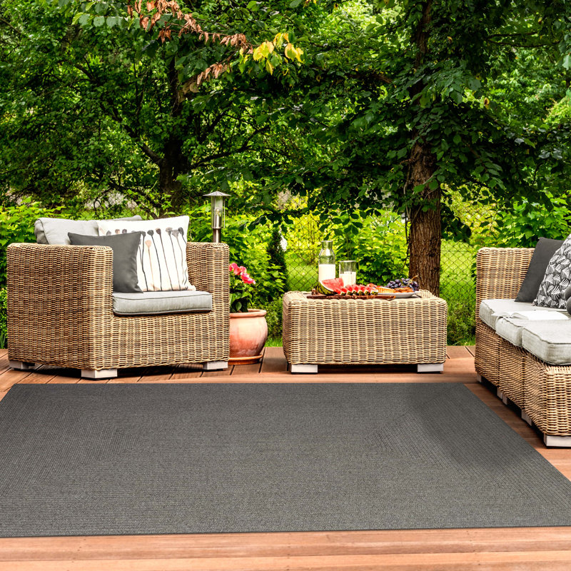 Tapis intérieur / extérieur en toile tressée Neufeld, Rectangle de 5 pi x 8 pi