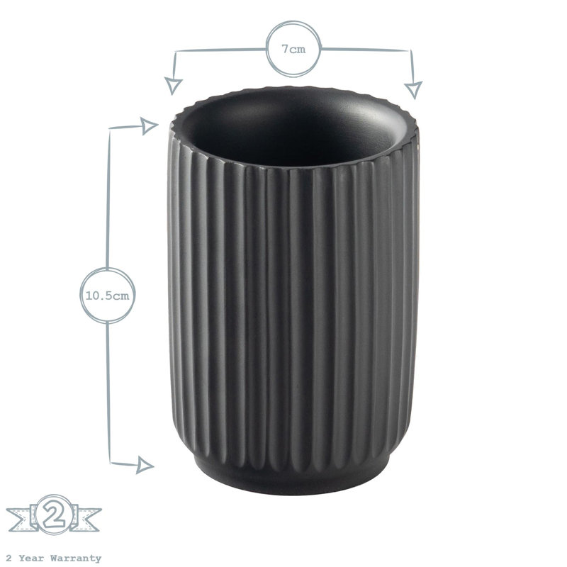 Harbour Housewares - Concrete Toothbrush Holder, Black