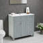 Meuble-lavabo 36 po avec lavabo en céramique - tiroir rabattable, portes à fermeture en douceur, tablettes ajustables-23311869