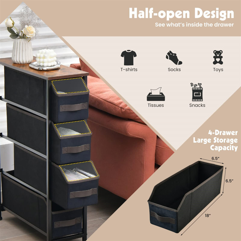 Trexler 4 Drawer Storage Drawer
