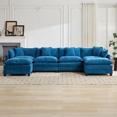 Cloud Sofa(Ottoman Is Not Included), Modern Sectional Couch, For Living Room Bedroom And Apartment, Comfy Double Layer Upholstered Seat Cushion, Breathable Chenille Fabric