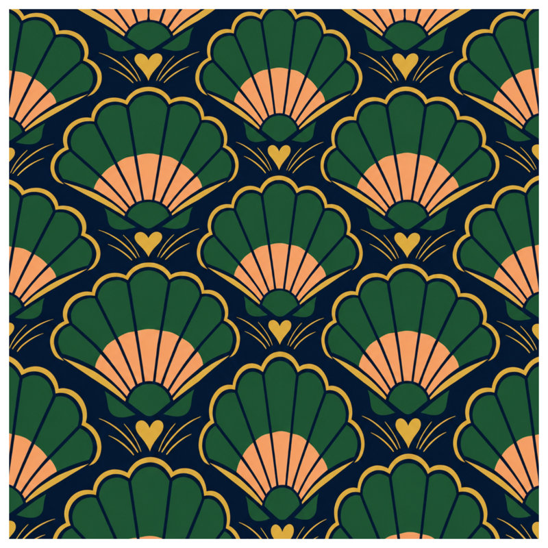 Housses de couette Art Deco Shells, Twin