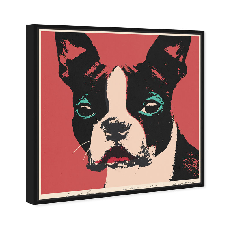 «Doggy Warhol», reproduction d'impression sur toile tendue, Cadre noir, H 30 po x l 30 po