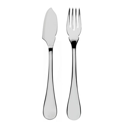 Brescia Fish Flatware Set - 24 Pieces - Stainless Steel