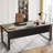 Burgener L-Shape Executive Desk with File Cabinet-1947809888
