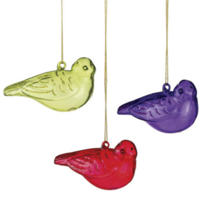 Glitter Glass Bird Christmas Ornament