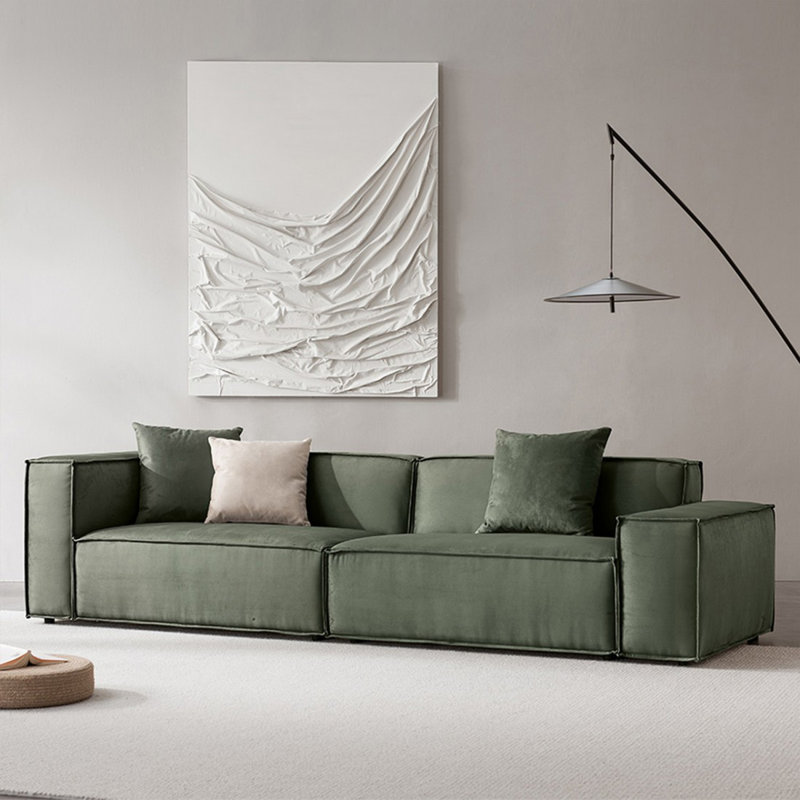Coussin modulaire en polyester vert, H 27,56 po x l 110,24 po x P 39,37 po