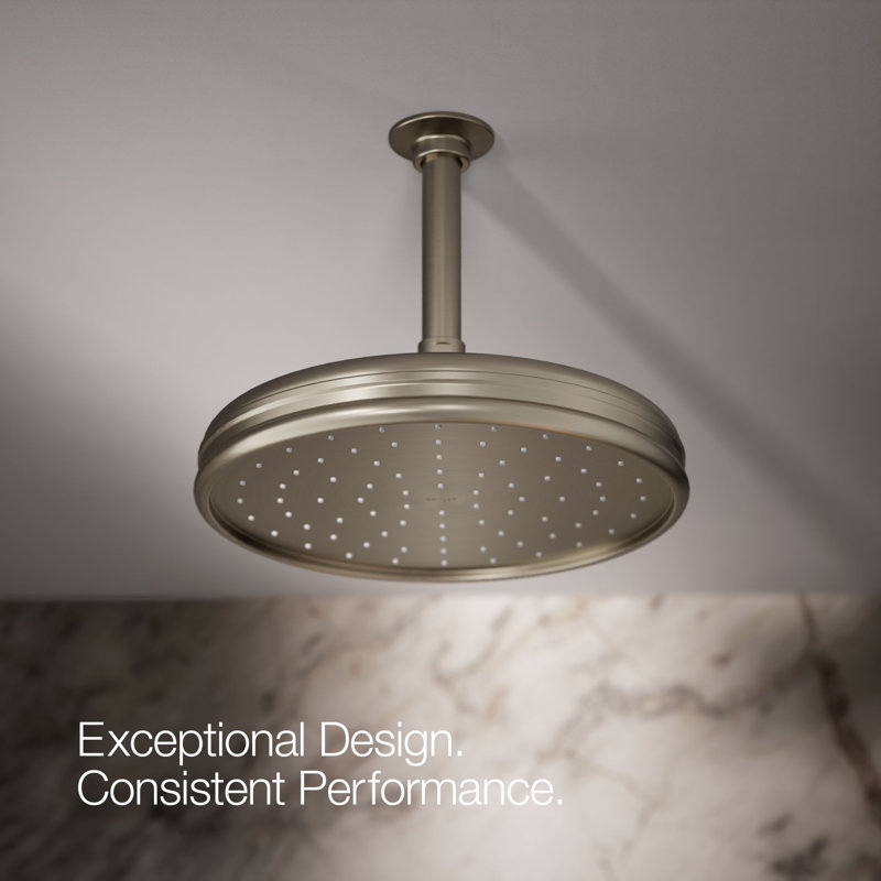 Traditional Round 10" Rainhead with Katalyst Air-Induction Spray, 2.5 Gpm, Vibrant Brushed Nickel, 1.75 Gpm