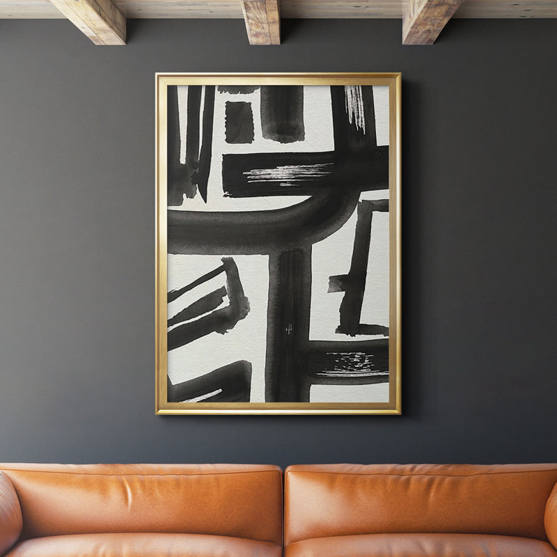 «Inkwell Intersect II», reproduction encadrée de qualité supérieure - prête à être accrochée, Cadre doré