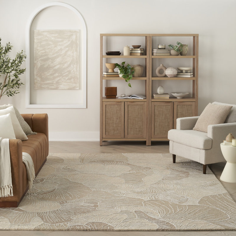 Nourison Avra Taupe Modern Indoor Rug, Rectangle 8'6" x 11'6"