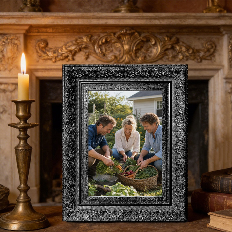 Cadre photo sophistiqué noir 8 pièces 8 "x 10" pour cadeaux de pendaison de crémaillère, Black, 1, 8" W x 10" H
