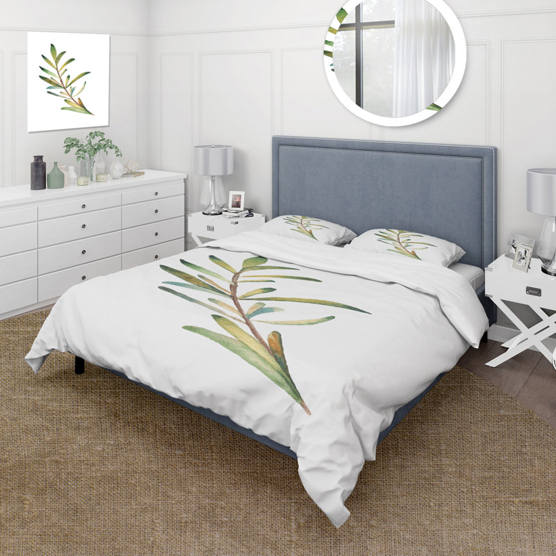 Feuille de romarin - Ensemble de housse de couette traditionnel - Microfibre de polyester