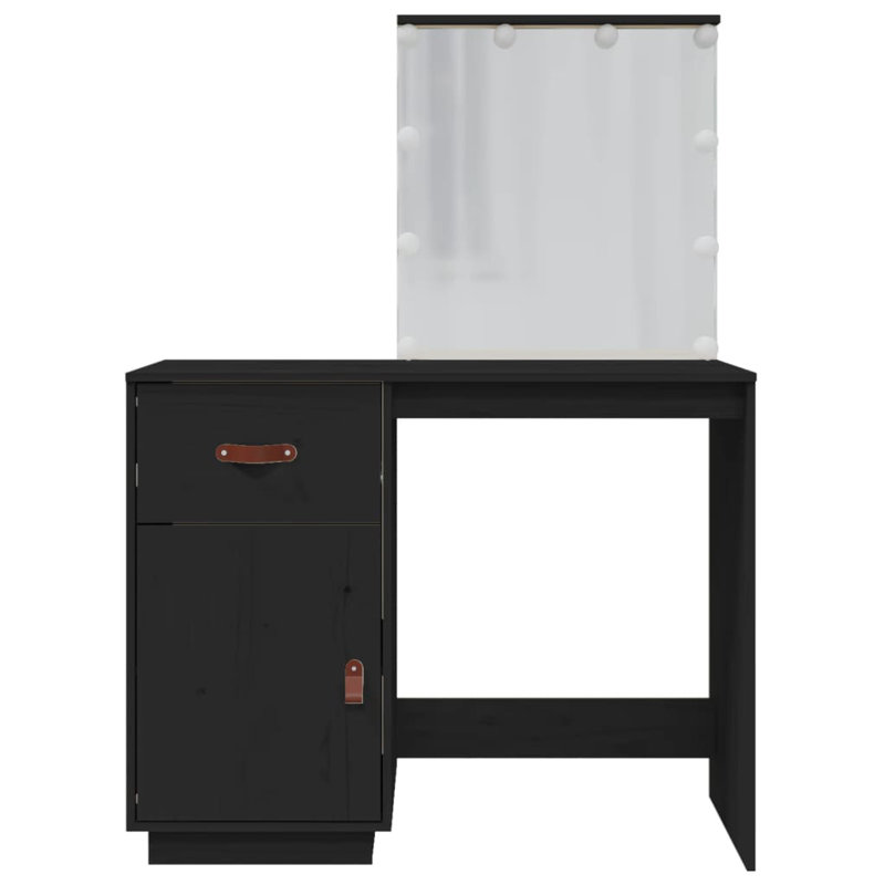 Joslyne Dressing Table with Mirror, Black 1