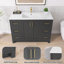 Ensemble de meuble-lavabo simple 48 po gris foncé avec plateau uni (assemblé)