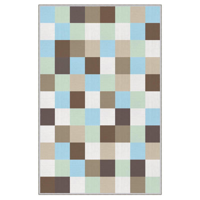 Premium Woven Area Rug (1.6 x 2.6 Feet), 100% Polyester, 0.3 in Pile Height | Antibacterial, Non-Slip PVC Dot Underside | Machine Washable, 3D Digital Print | Ideal for Living Room, Bedroom & Entryway Decor