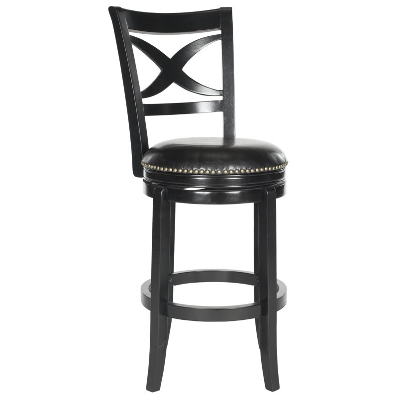 Tabouret de bar pivotant 29 po Brockway, Noir, Noir
