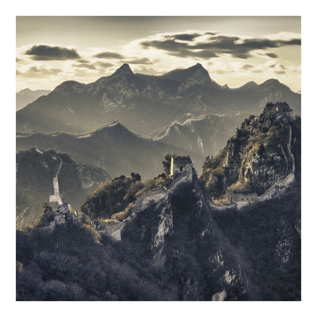 Seidenmatte Tapete Berge und die Große Mauer von China