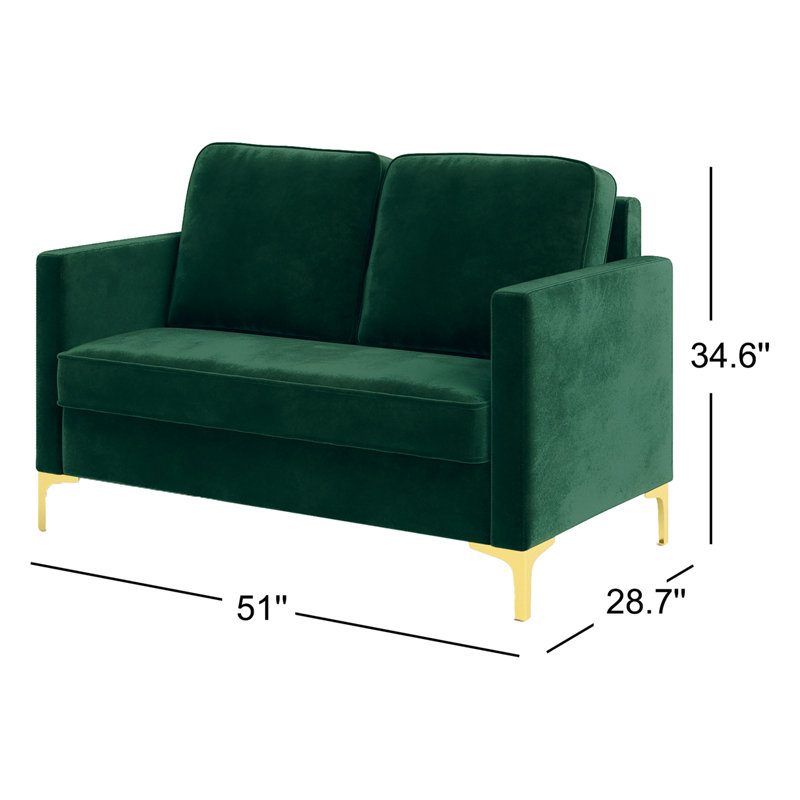 Causeuse Adalynn, Velours vert