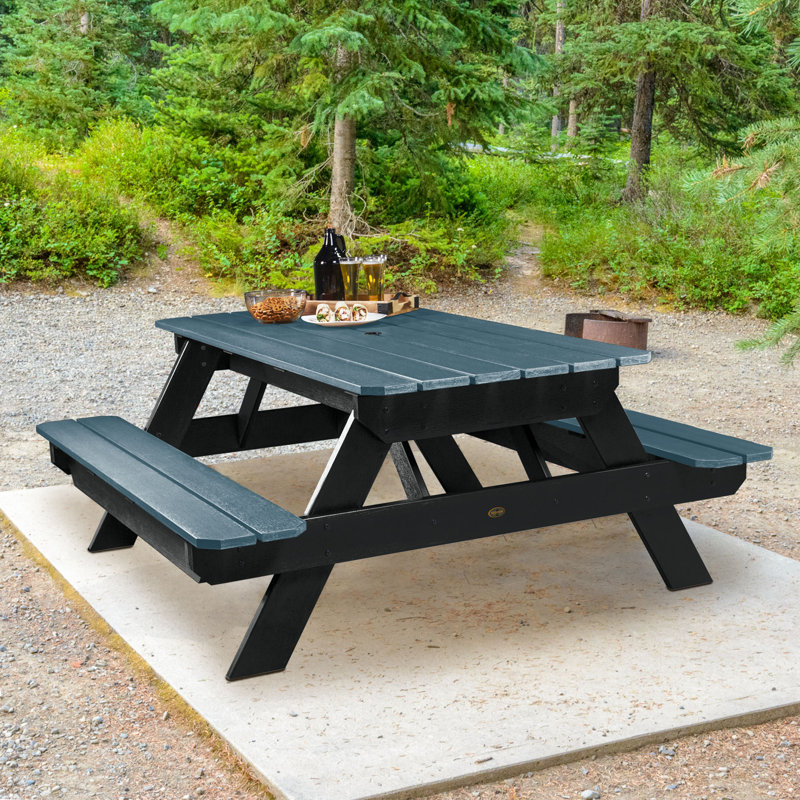 Maura 6 - Person Patio Dining Set with Rectangular Table, Red/Black