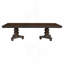 Table de salle à manger traditionnelle avec base à double piédestal et rallonge séparée, table de cuisine