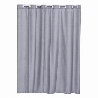 Cubic Hookless Extra Long Shower Curtain Polyester
