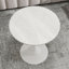 Table de salle à manger de style bistro en marbre blanc Mid-Century 27,6 po | Idée de cadeau