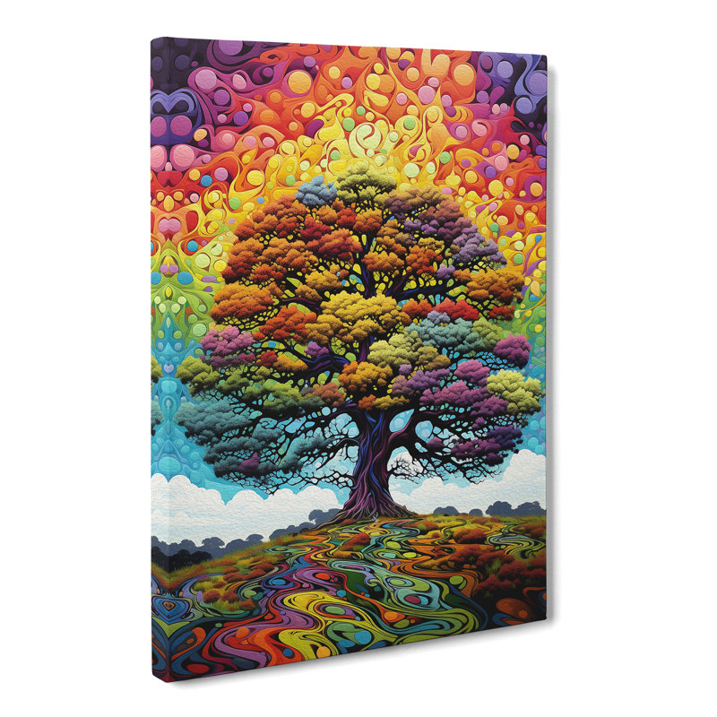 Oak Tree Colour Field No.2 - Wrapped Canvas, 60cm H x 40cm W x 3cm D
