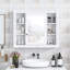 Armoire à pharmacie murale moderne avec miroir et 6 tablettes ouvertes pour salle de bain-1262440977