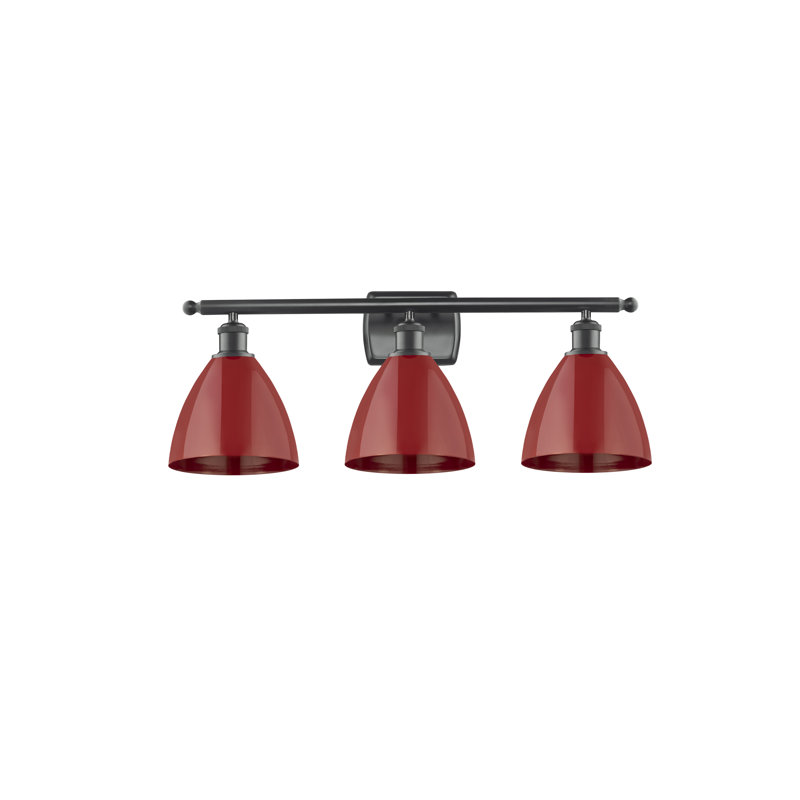 Amylee 3 - Light Dimmable Vanity Light, Red, Matte Black