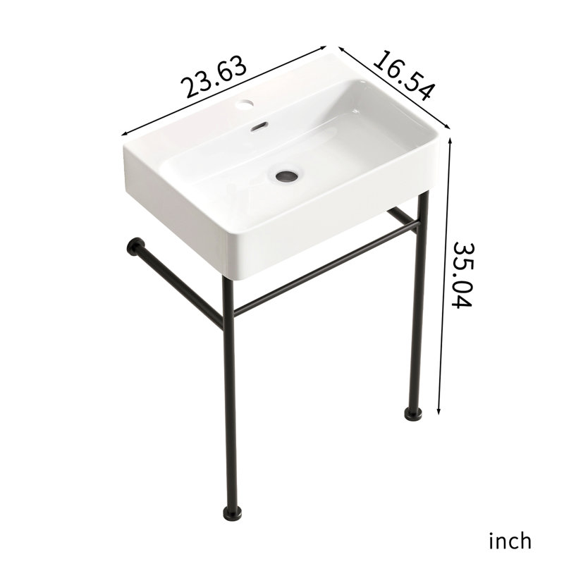 Lavabo de salle de bain autoportant 24 po * 16,5 po * 34,65 po