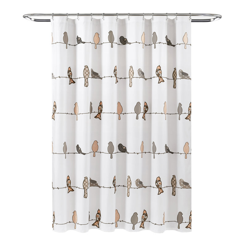 Rowley Birds Single Shower Curtain, Yellow/Grey