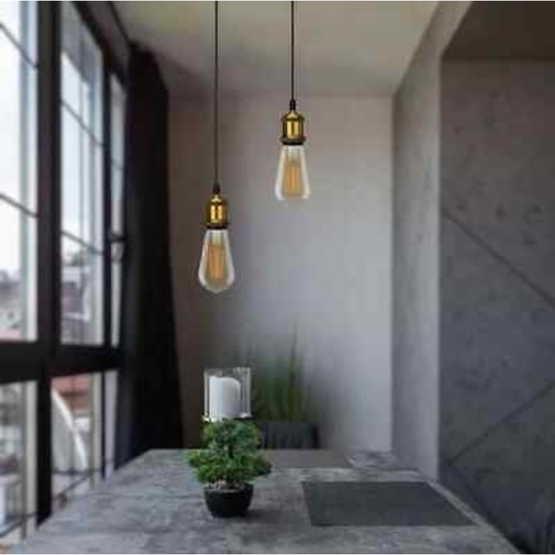 1 - Light Simple Pendant, Yellow Brass