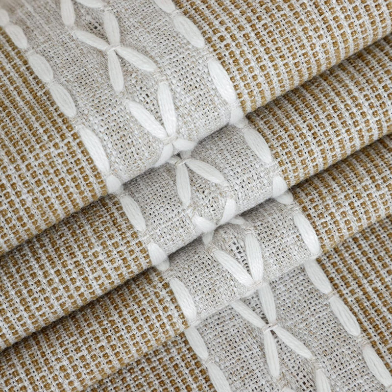 Ahlexis Runner Striped Fabric Table Runnner, Brown, 13" W x 72" L
