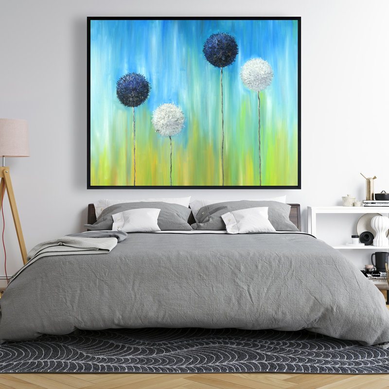 Toile avec cadre Allium Flowers | Décoration florale pour chambre à coucher