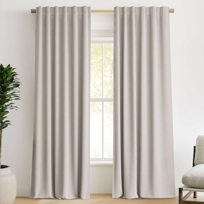 Panneaux de rideaux isolants et isolants pour rideaux obscurcissant de salon avec passe-tringle / passe-tringle 2 panneaux