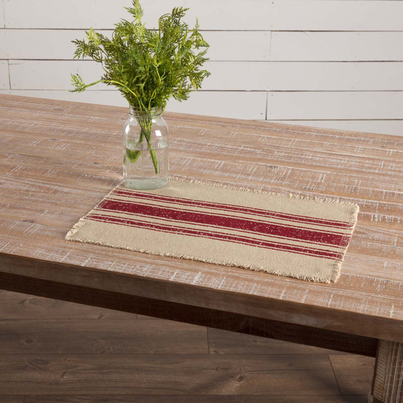  Napperon en coton 18 "Vintage, Rouge