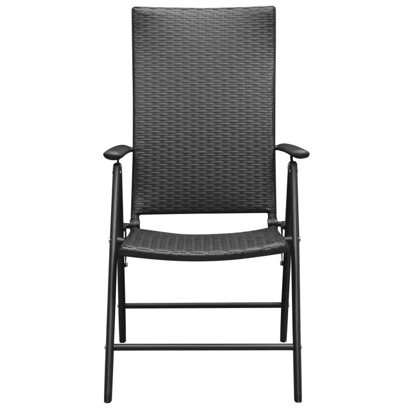Calin Stacking Patio Dining Armchair, Black