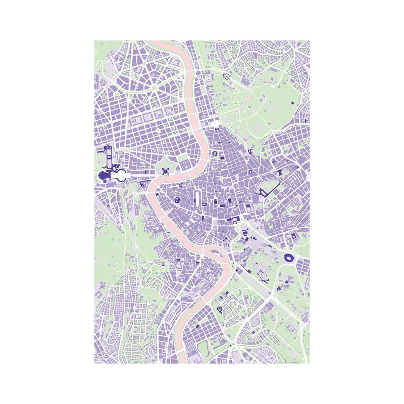 Rome Violet by Planos Urbanos - Wrapped Canvas Print, 66.04 cm H x 45.72 cm W