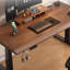 Bureau en acier massif brun et noisette + réglable en hauteur noir-108225110