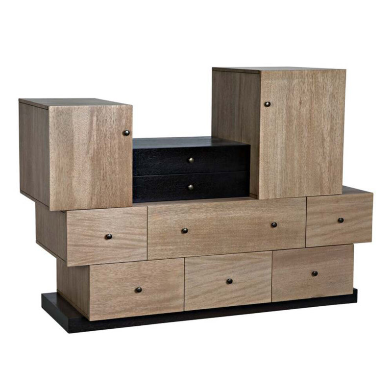 Commode 8 tiroirs en bois massif l 65 po