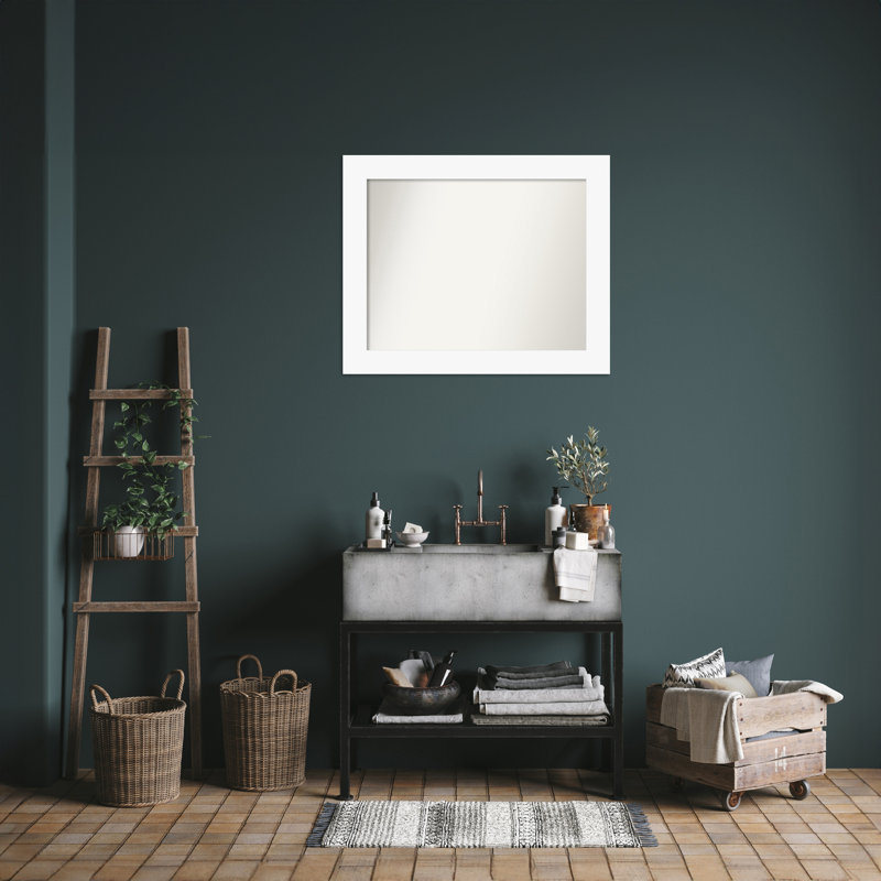 Miroir mural Jini, Rectangle, Blanc, 27,5 po x 33,5 po