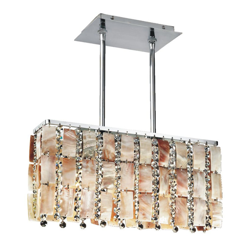 Luminaire suspendu linéaire pour îlot de cuisine 3 lumières Tropical Paradise