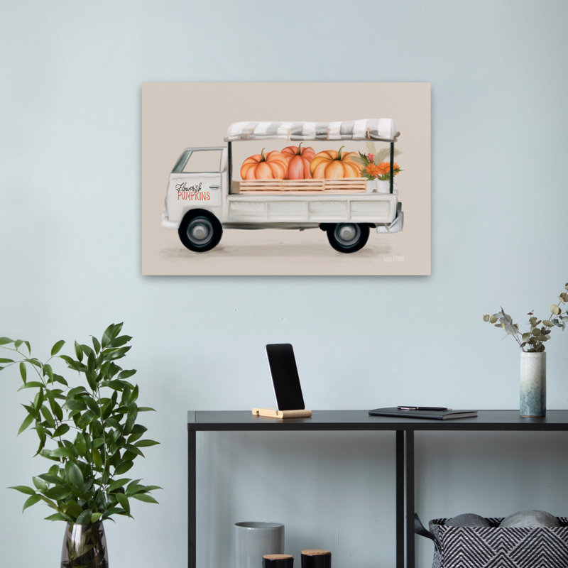 Automne camion citrouille, H 24 po x l 16 po