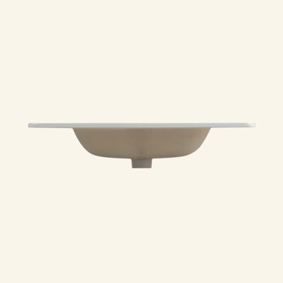 Integrated ceramic basin, drain not included