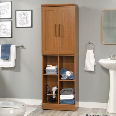 Armoire de rangement avec rangement polyvalent, finition brune