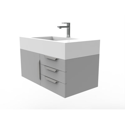 Ensemble de meuble-lavabo mural simple 36 po Nile