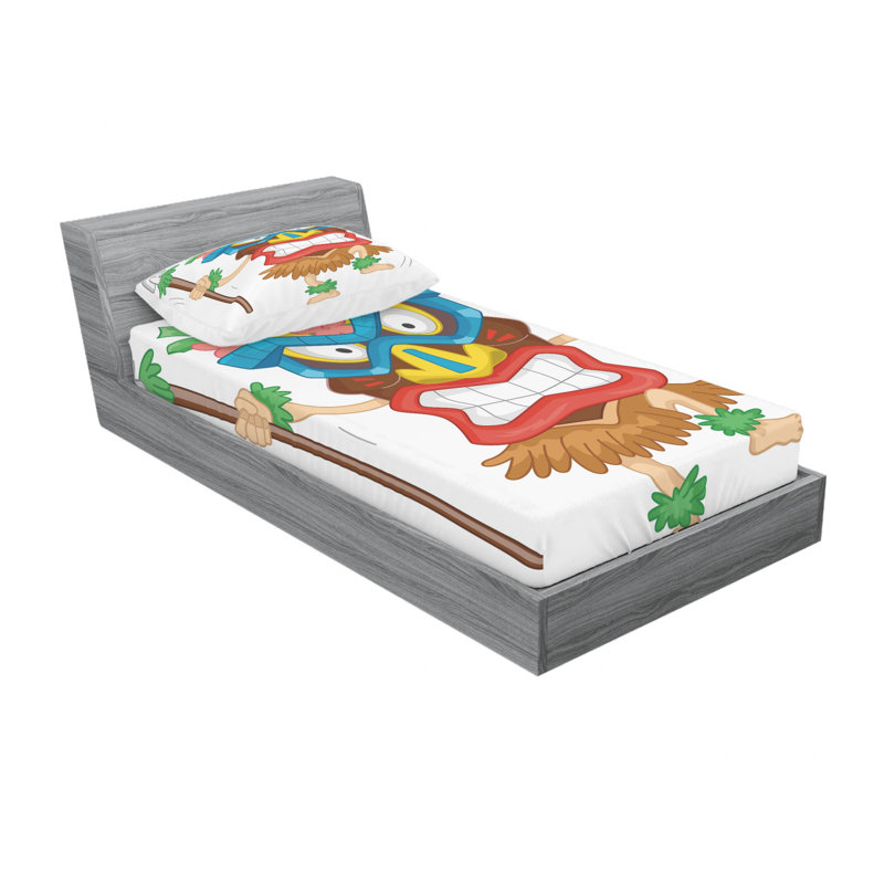 Ensemble de draps portant un masque Coon, Ensemble de draps pour lit simple TG avec drap-hou