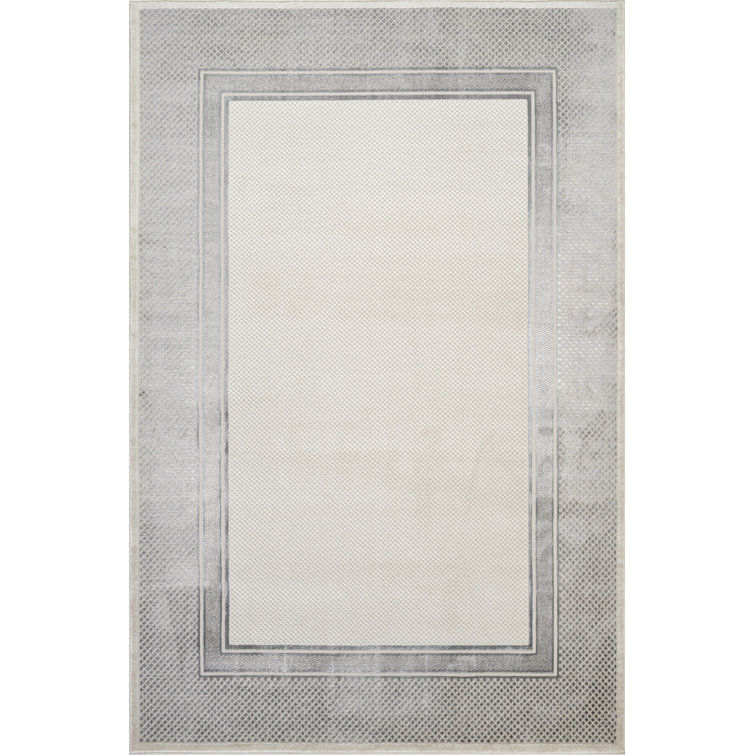Curran Collection Grey/Cream Geometric Traditional Area Rug