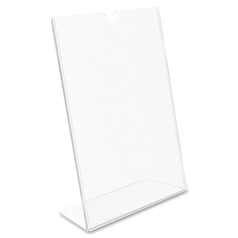 Clear Polystyrene Plastic Slanted Desk Sign Holder 5" x 7"
