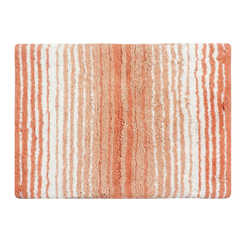 Griffie Plush 100 % Cotton Bath Rug, Single - 17" L x 24" W, Coral
